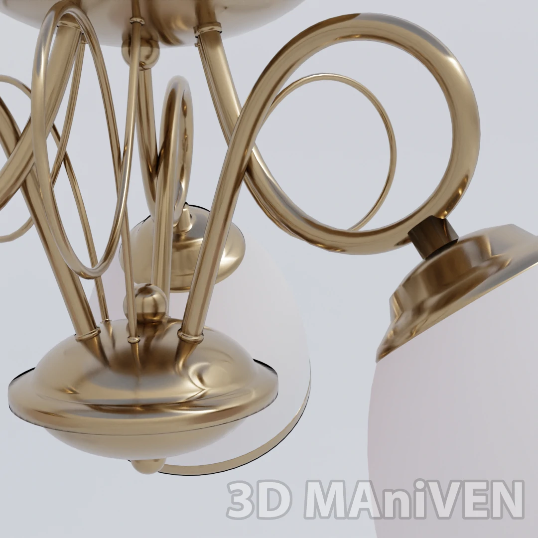 3 light ceiling lamp model from close