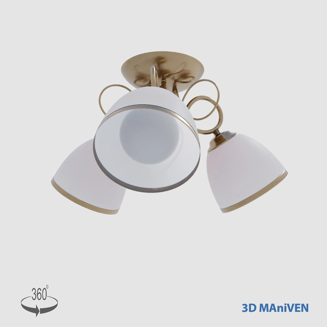 3 light ceiling lamp 360 degree model