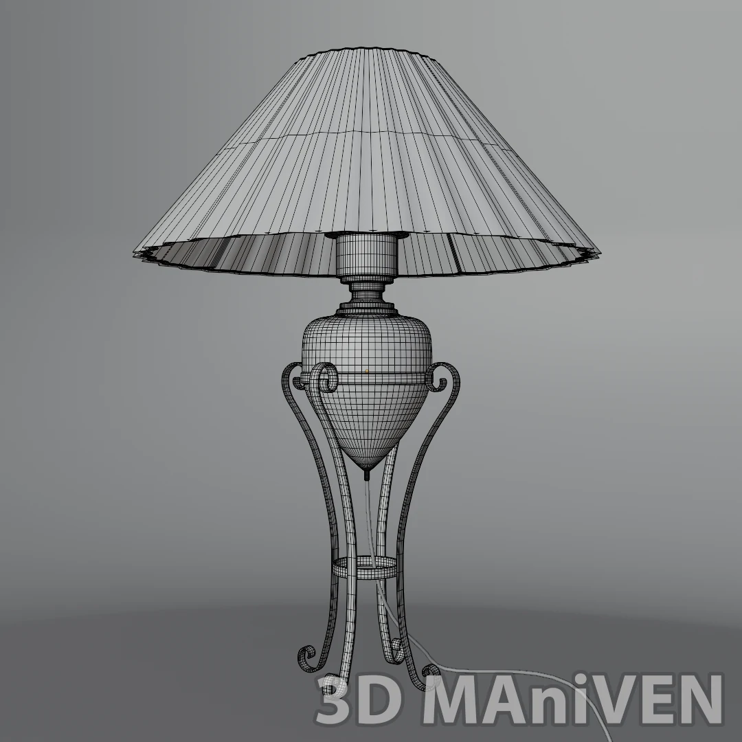 Bedside lamp wireframe model