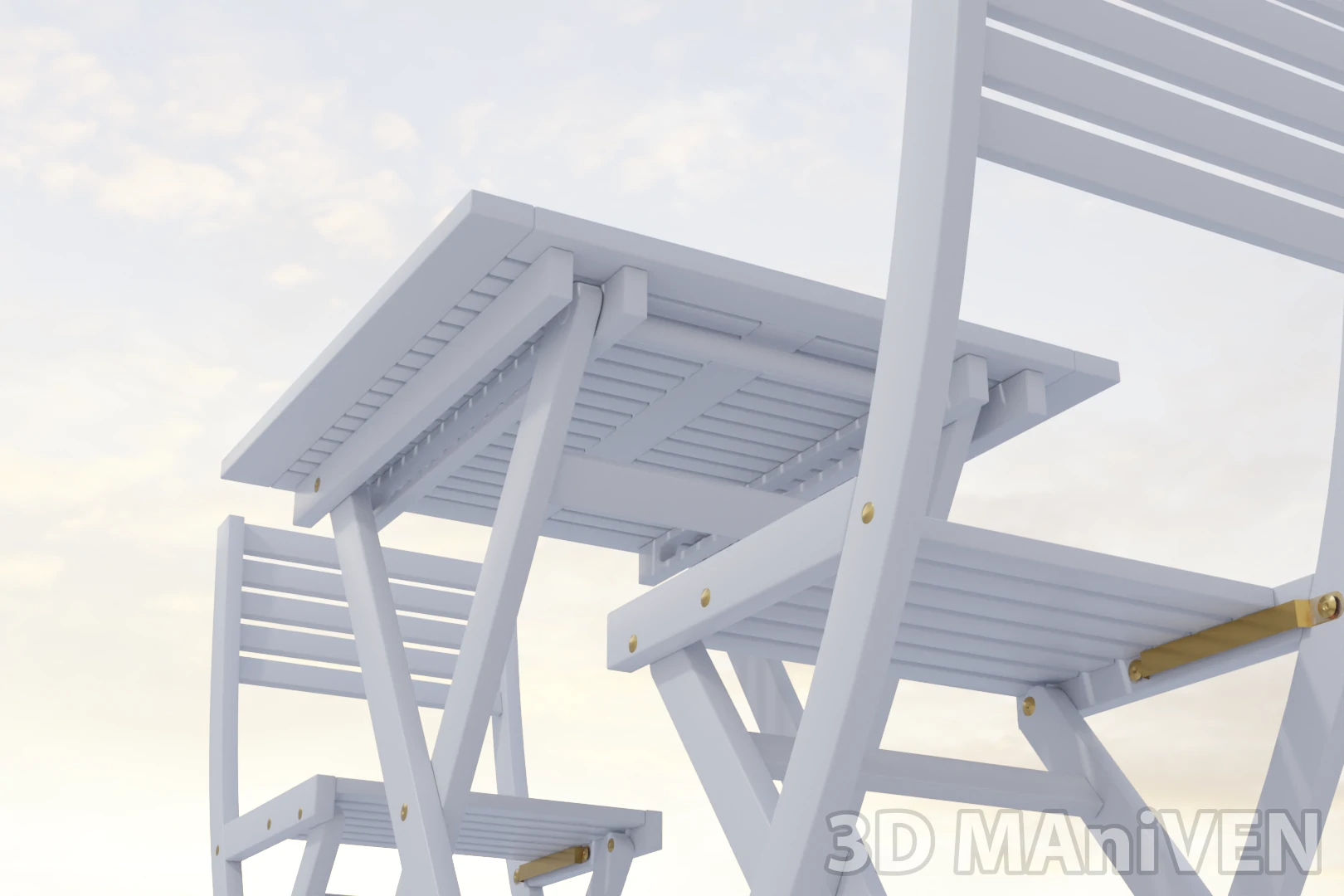 Foldable garden furniture 3d model