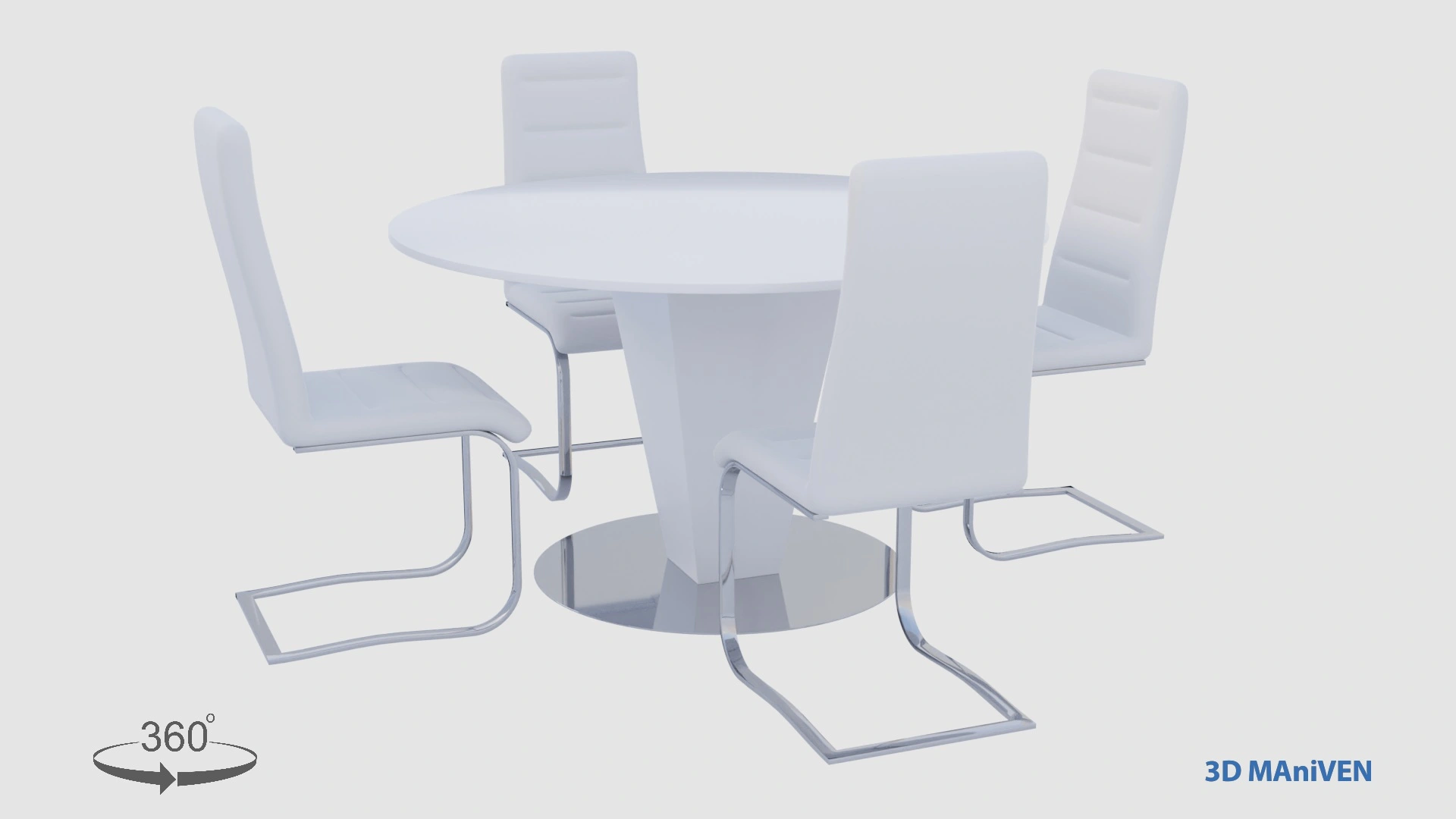 Round dining table with chairs