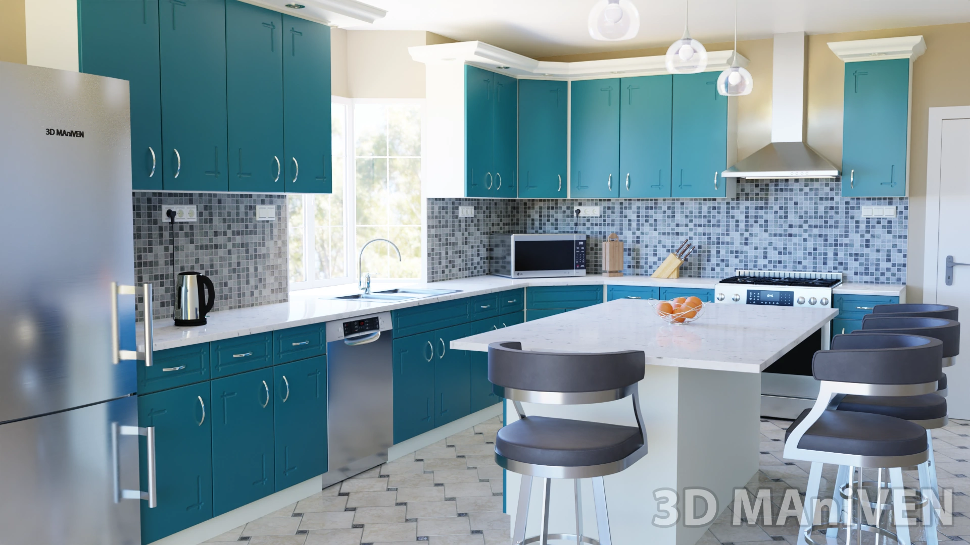 American style kitchen visualization 1