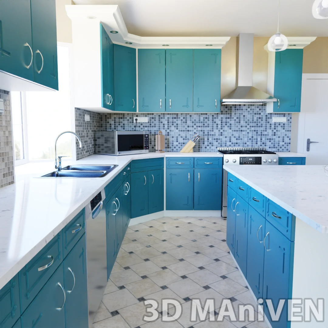 American style kitchen visualization 2