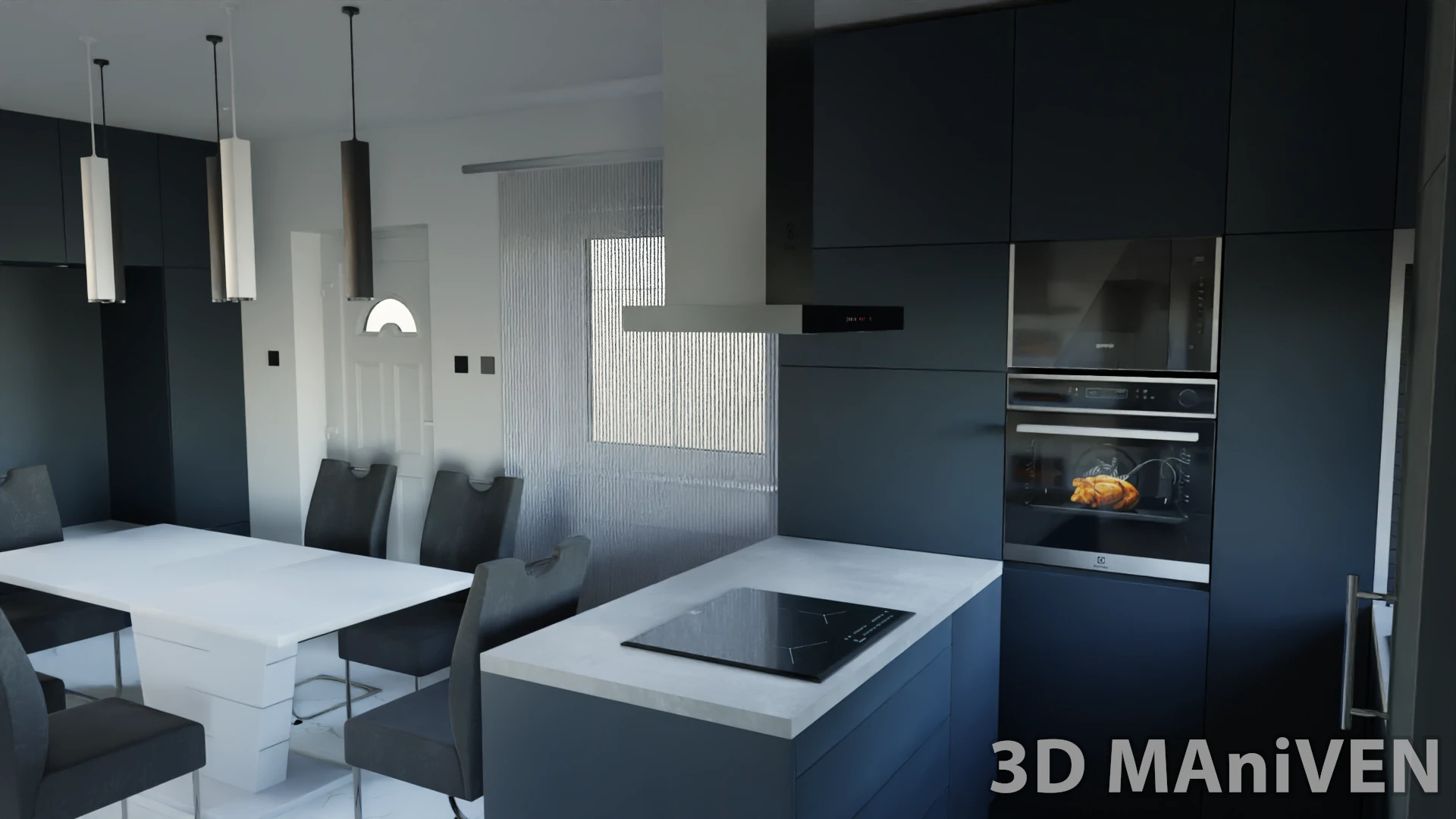 Kitchen and dining room visualization 3